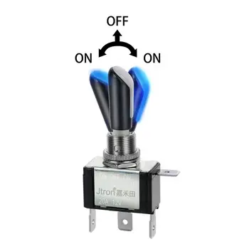 

Jtron 12mm toggle switch on-off-on 12v 20A blue led switch illuminated 3 position 4P SPDT