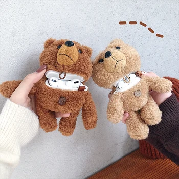 Cartoon Plush Teddy Bear Protector For Airpods 1/2 3 Pro Plush Bear Protector Wireless Bluetooth Headset Storage Box 
Cartoon Plush Teddy Bear Protector For Airpods 1/2 3 Pro Plush Bear Protector Wireless Bluetooth Headset Storage Box