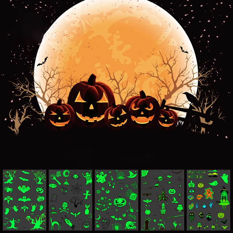 Halloween Luminous Temporary Tattoo Tombstone Fake Witch Glowing Tattoo Stickers 
Halloween Luminous Temporary Tattoo Tombstone Fake Witch Glowing Tattoo Stickers