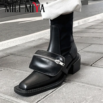 MILI-MIYA Individual Fashion Design Women Cow Leather Ankle Boots Slip-On Solid Color Spring/Autumn Early Winter Shoe Size 34-43
MILI-MIYA Individual Fashion Design Women Cow Leather Ankle Boots Slip-On Solid Color Spring/Autumn Early Winter Shoe Size 34-43