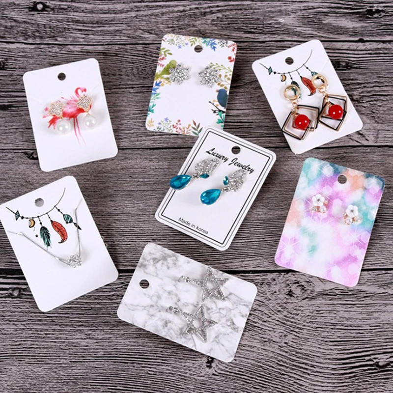 Fashion 50pcs/lot Elegant Women Pattern Earring Display Cards Necklace Jewelry Packing Paper Card Tag Holders Custom 5x7cm | Украшения и
