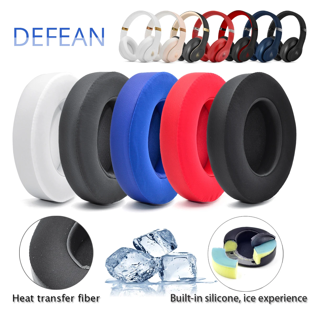 Defean Cooling-Gel Memory Foam Ear pads Ear Cushion Ear pads for Beats Studio 2.0 / Studio 3.0 wireless headphones
Defean Cooling-Gel Memory Foam Ear pads Ear Cushion Ear pads for Beats Studio 2.0 / Studio 3.0 wireless headphones