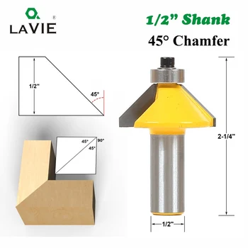 LAVIE 1pc 12mm 1/2 Shank 12.7MM 45 Degree Chamfer Bevel Edging Router Bit for Wood Milling Cutter Woodworking Tools MC03152
LAVIE 1pc 12mm 1/2 Shank 12.7MM 45 Degree Chamfer Bevel Edging Router Bit for Wood Milling Cutter Woodworking Tools MC03152