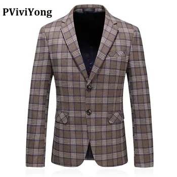 PViviYong Brand 2019 high quality Men's suit top,suit Jacket men Slim khaki grid Casual Blazer men plus-size S-5XL XZ6725
PViviYong Brand 2019 high quality Men's suit top,suit Jacket men Slim khaki grid Casual Blazer men plus-size S-5XL XZ6725