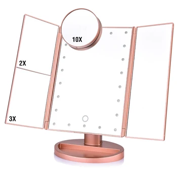 Makeup Mirror LED 22 Vanity Light Magnifying 3 Floding Countertop Touch Screen Cosmetic 10x Magnifier Mirror Beauty Tool
Makeup Mirror LED 22 Vanity Light Magnifying 3 Floding Countertop Touch Screen Cosmetic 10x Magnifier Mirror Beauty Tool