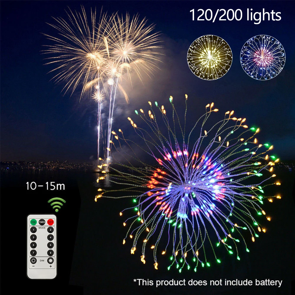 120/200 Leds Hanging Starburst String Lights DIY Firework Fairy String Light Christmas Lights With Remote Control Twinkle Light
120/200 Leds Hanging Starburst String Lights DIY Firework Fairy String Light Christmas Lights With Remote Control Twinkle Light