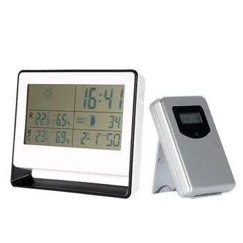 Multifunctional RF receiving weather station clock Table clock indoor outdoor temperature hygrometer calendar moon phase display
Multifunctional RF receiving weather station clock Table clock indoor outdoor temperature hygrometer calendar moon phase display