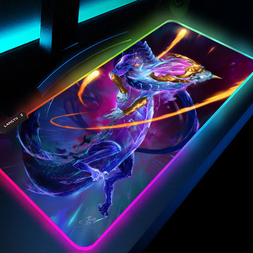 

League of Legends Rgb Mouse Pad Gamer Led Red Ragon Xl Mousepad Rgb Setup Gaming Accessories Deskmat Rgb Mat Carpet DropShipping