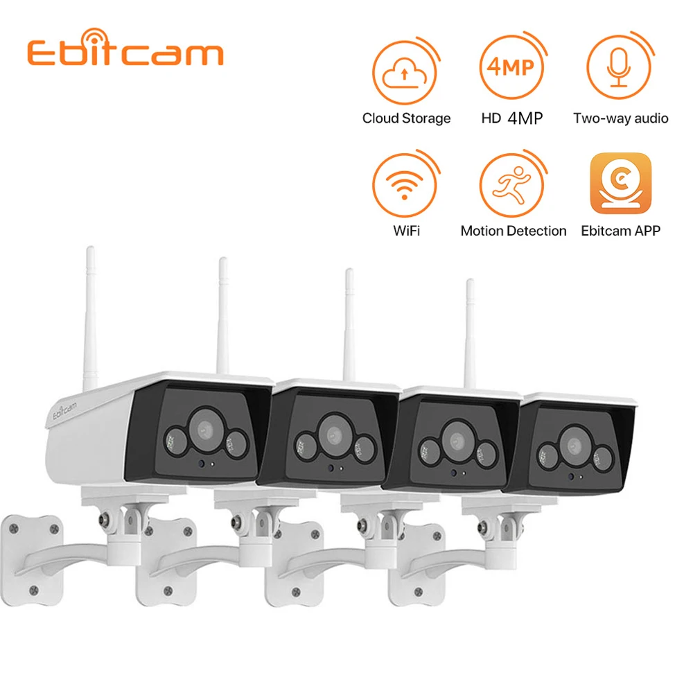 Ebitcam 4MP Wireless Security Camera Outdoor Set Surveillance Camera Wifi Cloud IP Cameras Wifi SD Card Spotlight CCTV Cameras
Ebitcam 4MP Wireless Security Camera Outdoor Set Surveillance Camera Wifi Cloud IP Cameras Wifi SD Card Spotlight CCTV Cameras