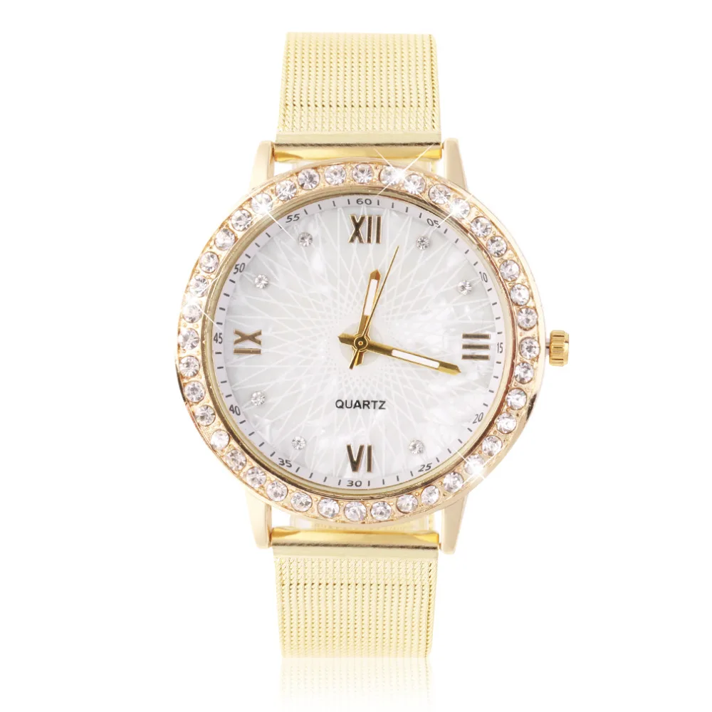 Women's Crystal Round Quartz Stainless Steel Mesh Band Wrist Watch Gift With Gold Color Relogio Masculino 2019
Women's Crystal Round Quartz Stainless Steel Mesh Band Wrist Watch Gift With Gold Color Relogio Masculino 2019