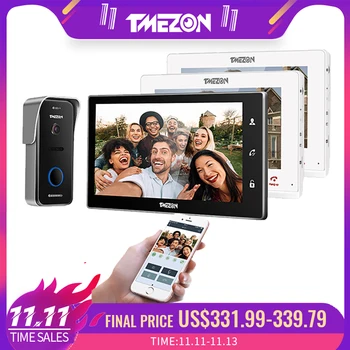 TMEZON Wireless/Wifi Smart IP Video Doorbell Intercom System ,10 Inch+2*7 Inch Monitor with 1x720P Wired Door Phone Camera
TMEZON Wireless/Wifi Smart IP Video Doorbell Intercom System ,10 Inch+2*7 Inch Monitor with 1x720P Wired Door Phone Camera