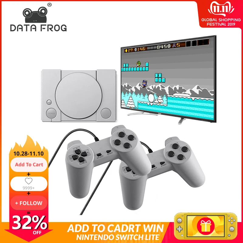 Data Frog Video Game Console Build in 620 Games Support AV Out 8 Bit Retro Video Console Dual Gamepad Support 2 Gaming Player
Data Frog Video Game Console Build in 620 Games Support AV Out 8 Bit Retro Video Console Dual Gamepad Support 2 Gaming Player