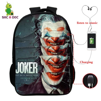 Joker Famous Rapper School Bag Multifunction USB Charging Laptop Backpack for Teenage Boys Girls Travel Shoulder Bags
Joker Famous Rapper School Bag Multifunction USB Charging Laptop Backpack for Teenage Boys Girls Travel Shoulder Bags