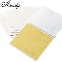 100Pcs Gold Leaf Sheets DIY Nail Gold Leaf Sheets Painting Gold Leaf Paper Resin Decoration Gold-plated Furniture Gold Foil