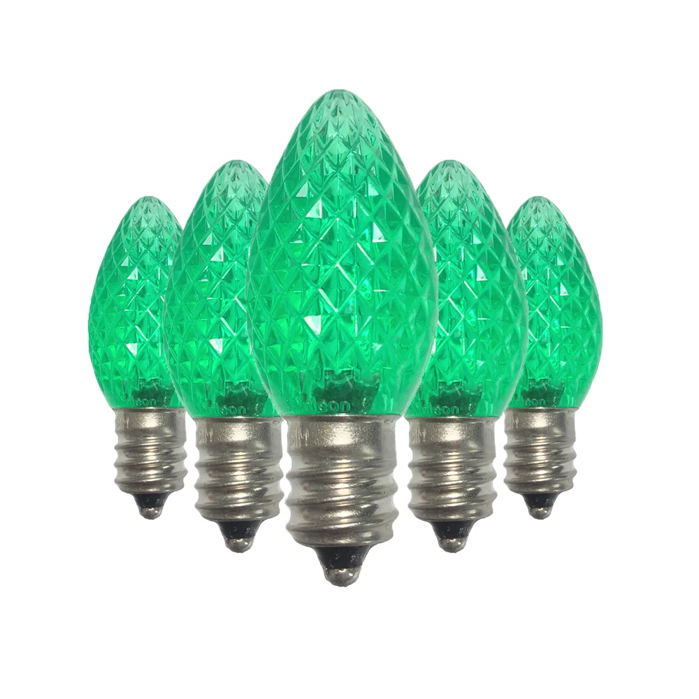 UL Listed 25 Pack C7 Led Replacement Bulbs,2 SMD LEDs in Each Christmas Bulb for Outdoor String Lights,Green Color
UL Listed 25 Pack C7 Led Replacement Bulbs,2 SMD LEDs in Each Christmas Bulb for Outdoor String Lights,Green Color