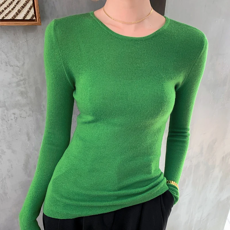 2020 Women's Spring Worsted Pure Wool Slim Thin Section Low Round Neck Micro-Penetrated Long Sleeve Knitting Bottoming Shirt
2020 Women's Spring Worsted Pure Wool Slim Thin Section Low Round Neck Micro-Penetrated Long Sleeve Knitting Bottoming Shirt
