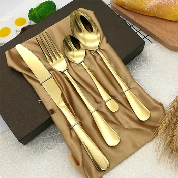 4Pcs / Set Gold Cutlery Set 18/10 Stainless Steel Dinnerware Silverware Flatware Set Dinner Knife Fork Spoon Dropshipping
4Pcs / Set Gold Cutlery Set 18/10 Stainless Steel Dinnerware Silverware Flatware Set Dinner Knife Fork Spoon Dropshipping