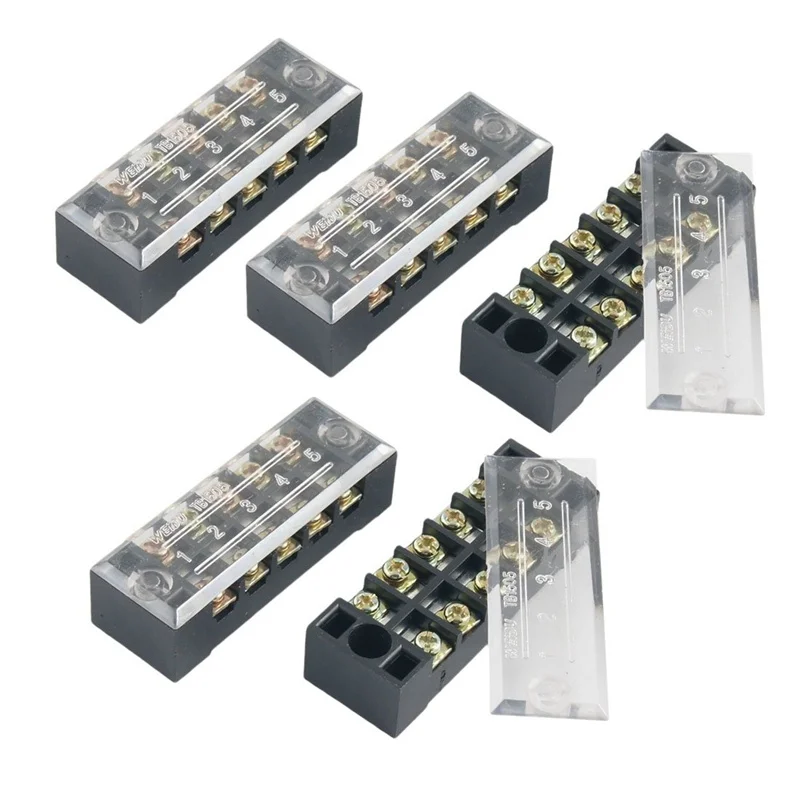 5Pcs Dual Row 5 Position Screw Terminal Strip 600V 15A Terminal Block Strip Wire Connector Wiring Tool
5Pcs Dual Row 5 Position Screw Terminal Strip 600V 15A Terminal Block Strip Wire Connector Wiring Tool