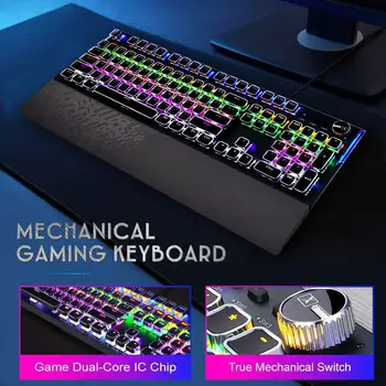 RGB Gaming Mechanical Keyboard Ergonomic Durable 104-key Keypad with Colorful Backlight
RGB Gaming Mechanical Keyboard Ergonomic Durable 104-key Keypad with Colorful Backlight