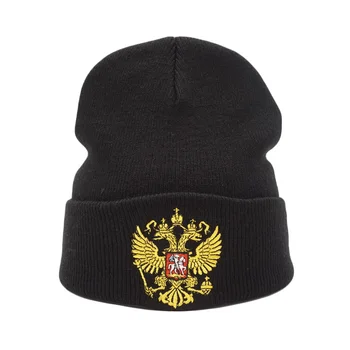 Russia Winter Hat Men Women Warm Russian Emblem Knitted Hat Double-headed Embroidery Eagle Knitted hat Winter Beanie Knit Caps
Russia Winter Hat Men Women Warm Russian Emblem Knitted Hat Double-headed Embroidery Eagle Knitted hat Winter Beanie Knit Caps