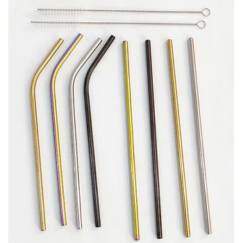16Pcs Colorful Reusable Drinking Straw High Quality 304 Stainless Steel Metal Straw with Cleaner Brush For Mugs
16Pcs Colorful Reusable Drinking Straw High Quality 304 Stainless Steel Metal Straw with Cleaner Brush For Mugs