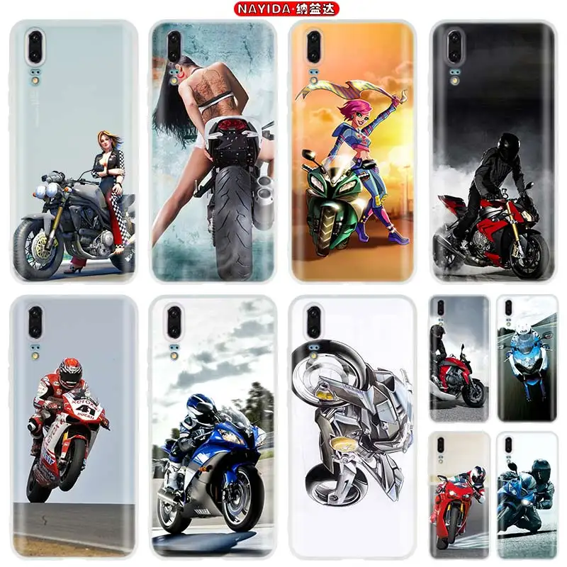 Мягкие силиконовые чехлы для девочек с мотоциклом Huawei P40 P30 P20 P10 Lite Pro E P Smart Z 2020 2019 |