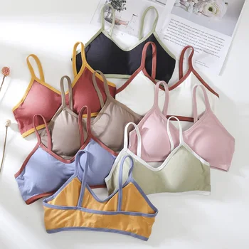 CHRLEISURE Summer New Comfortable Wire Free Bra Stitching Contrast Color Sports Underwear Small Fresh Seamless Chest Wrap
CHRLEISURE Summer New Comfortable Wire Free Bra Stitching Contrast Color Sports Underwear Small Fresh Seamless Chest Wrap