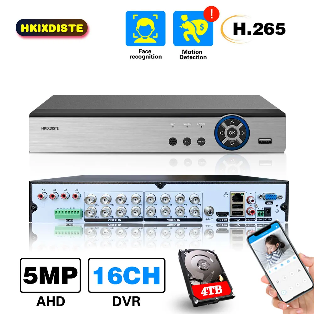 

6 IN1 AHD CVI TVI CVBS NVR 4Ch 8Ch 16Ch 5MP 4MP 2MP Security CCTV DVR NVR XVR Hybrid Video Recorder 5.0MP Max 8TB P2P View