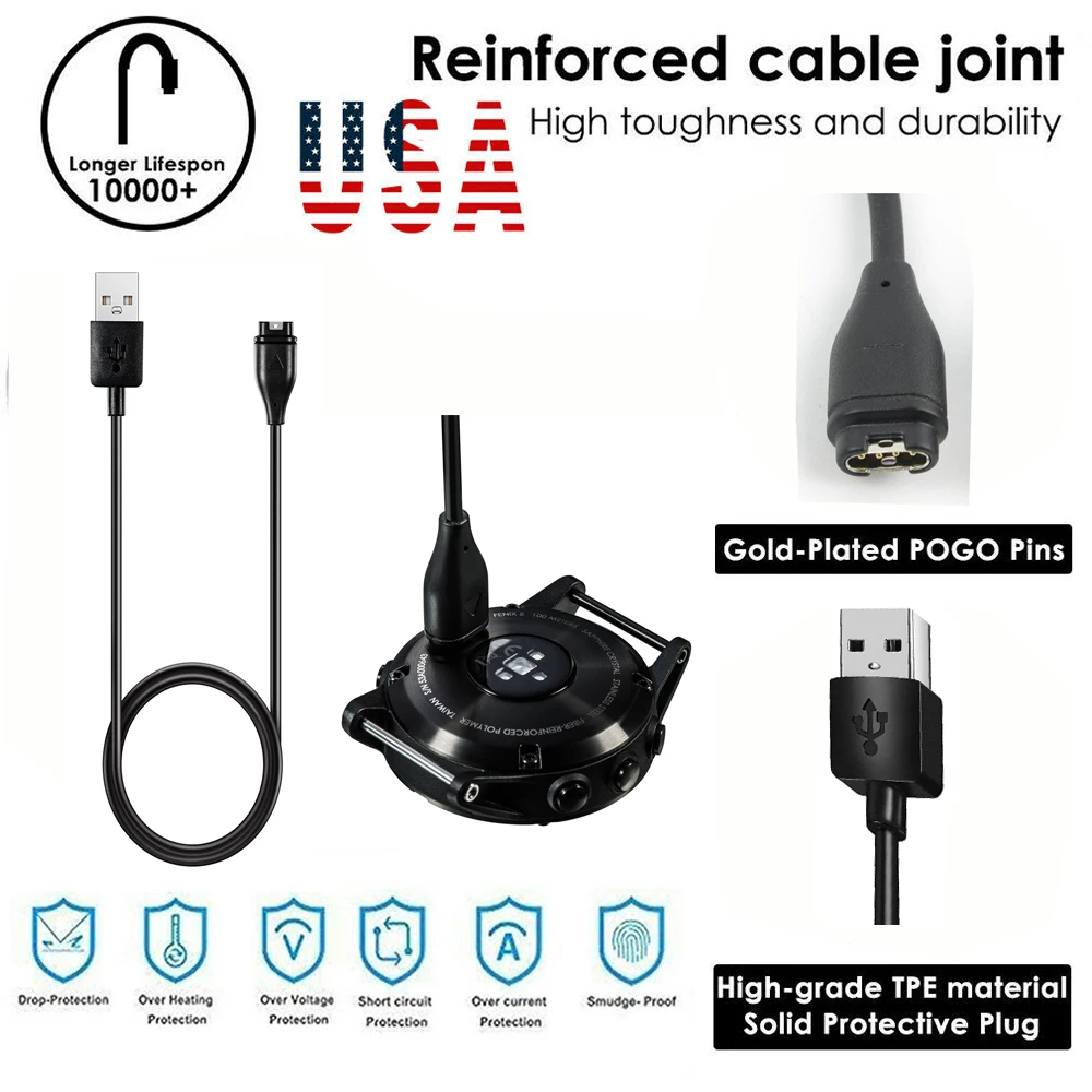 Charger For Garmin Fenix 5 5S 6s 6 6x Fenix 5X plus Forerunner 945/935/245 Vivoactive 3 3s Active 4 4S Smart Watch Accessories
Charger For Garmin Fenix 5 5S 6s 6 6x Fenix 5X plus Forerunner 945/935/245 Vivoactive 3 3s Active 4 4S Smart Watch Accessories