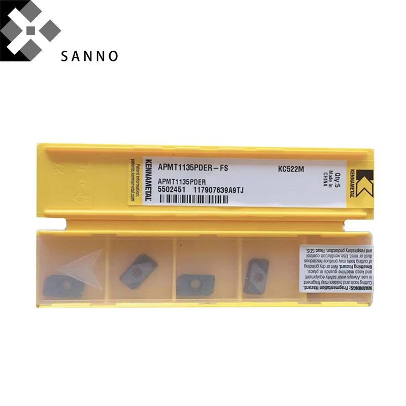 Free shipping 5pcslot APKT1135 PDER FS KC522M cnc carbide inserts heat treatment milling blade cutting tool carbide tips (2)
