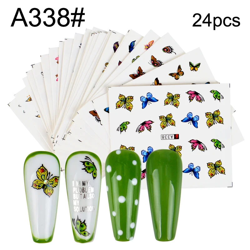 1 Набор слайдер для переноса воды с бабочками ногтей леопардовый дизайн наклейки