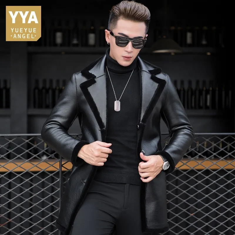 Sheep Shearing Mens Mid Long Outerwear Coats Winter Thick Slim Double Side Real Wool Warm Male Leather Jackets Plus Size M-4XL
Sheep Shearing Mens Mid Long Outerwear Coats Winter Thick Slim Double Side Real Wool Warm Male Leather Jackets Plus Size M-4XL