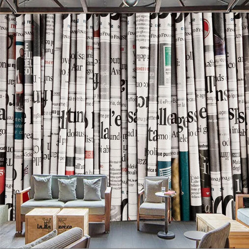 Beibehang-3D-retro-newspaper-background-wall-custom-large-mural-green-silk-cloth-wallpaper-papel-de-parede (1)