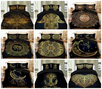 Bohemia Mandala Golden Design Dragonfly printed bedding set for comforter queen double king sizes polyester bed linens set 3pcs
Bohemia Mandala Golden Design Dragonfly printed bedding set for comforter queen double king sizes polyester bed linens set 3pcs