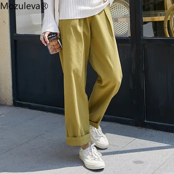 Mozuleva New 2020 Autumn Winter Women Pant Zipper Straight Loose High Waist Korean Minimalist Style Ankle-Length Pants P2517
Mozuleva New 2020 Autumn Winter Women Pant Zipper Straight Loose High Waist Korean Minimalist Style Ankle-Length Pants P2517