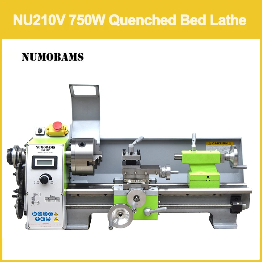 NUMOBAMS Quenched Bed NU210V 210*400mm Capacity 750W Brushless Motor MT5 Spindle CE Protection DIY Mini Metal Lathe Machine | Инструменты