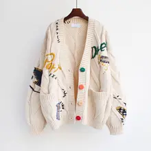 2021 Autumn Winter Women Cardigan Warm Knitted Sweater Jacket Pocket Embroidery Fashion Knit Cardigans Coat Lady Loose Sweaters
2021 Autumn Winter Women Cardigan Warm Knitted Sweater Jacket Pocket Embroidery Fashion Knit Cardigans Coat Lady Loose Sweaters