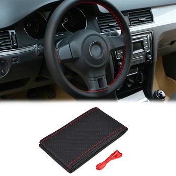 H2CNC 38CM Steering Wheel Cover PU Leather Hand Sewing Black+Red With Needle Thread
H2CNC 38CM Steering Wheel Cover PU Leather Hand Sewing Black+Red With Needle Thread