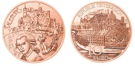 

Austria 2014 Austrian Region Series Salzburg 10 Euro Commemorative Coin Genuine euro Collection real original coins