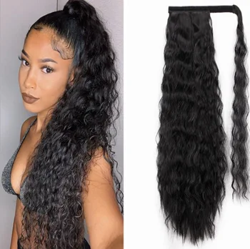 22inch Synthetic Velcro Ponytail Corn Silk Invisible Clip Pony Tail Hair Extension Heat Resistant Black Brown SHUOHAN Q19
22inch Synthetic Velcro Ponytail Corn Silk Invisible Clip Pony Tail Hair Extension Heat Resistant Black Brown SHUOHAN Q19
