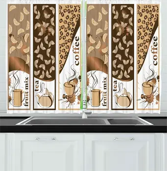 Coffee Kitchen Curtains Group of Beverage Menu Style Art Fruit Mix Tea Coffee Hot Steamy Drink Print Window Drapes for Kitchen
Coffee Kitchen Curtains Group of Beverage Menu Style Art Fruit Mix Tea Coffee Hot Steamy Drink Print Window Drapes for Kitchen