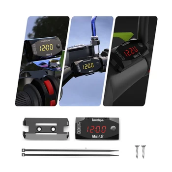 3-in-1 Motorcycle Mini /Scooter Voltmeter+Clock+Thermometer Waterproof Digital LED Display 
3-in-1 Motorcycle Mini /Scooter Voltmeter+Clock+Thermometer Waterproof Digital LED Display