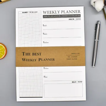 Weekly planner A4 large size Thick paper 140 GSM full year / half an year optional Large space for writing Office&school planner
Weekly planner A4 large size Thick paper 140 GSM full year / half an year optional Large space for writing Office&school planner