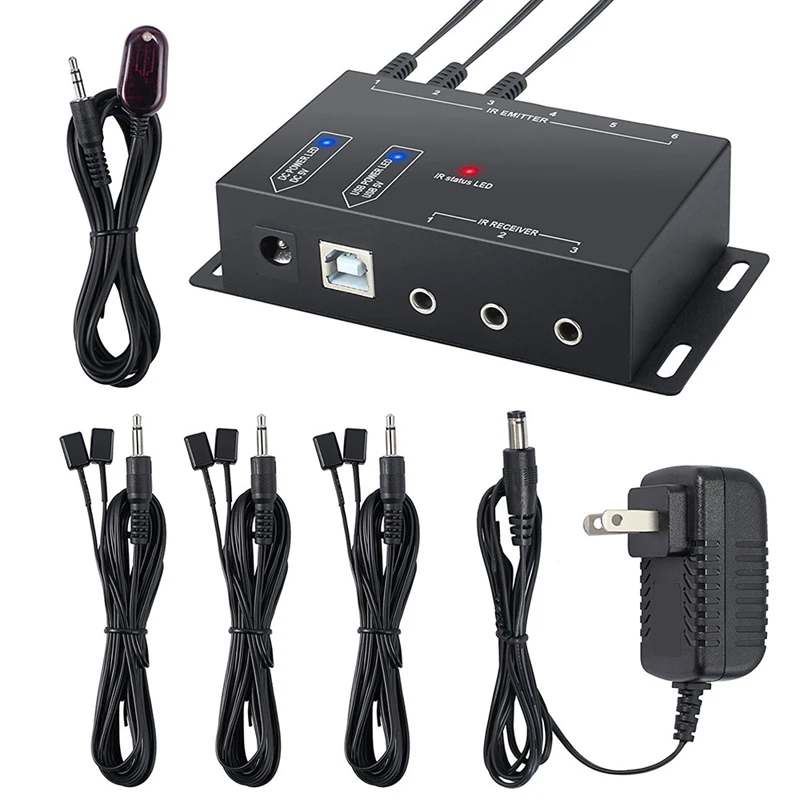 Infrared Remote Extender 6 Emitters 1 Receiver IR Repeater System Kit Smart Home US Plug
Infrared Remote Extender 6 Emitters 1 Receiver IR Repeater System Kit Smart Home US Plug