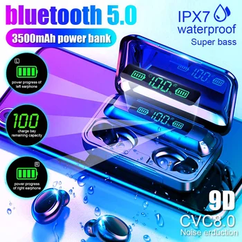TWS bluetooth Earphone V5.0 Touch Wireless Earbuds 9D Stereo Sport Waterproof Headset handsfree LED Power display with Mic
TWS bluetooth Earphone V5.0 Touch Wireless Earbuds 9D Stereo Sport Waterproof Headset handsfree LED Power display with Mic