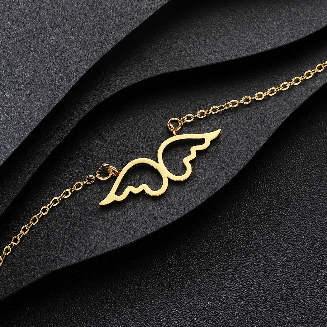 Fashion Cute Hollow Wing Necklace For Women Angel Wing Clavicle Chain Necklaces Girls' Gifts Stainless steel jewelry wholesale
Fashion Cute Hollow Wing Necklace For Women Angel Wing Clavicle Chain Necklaces Girls' Gifts Stainless steel jewelry wholesale