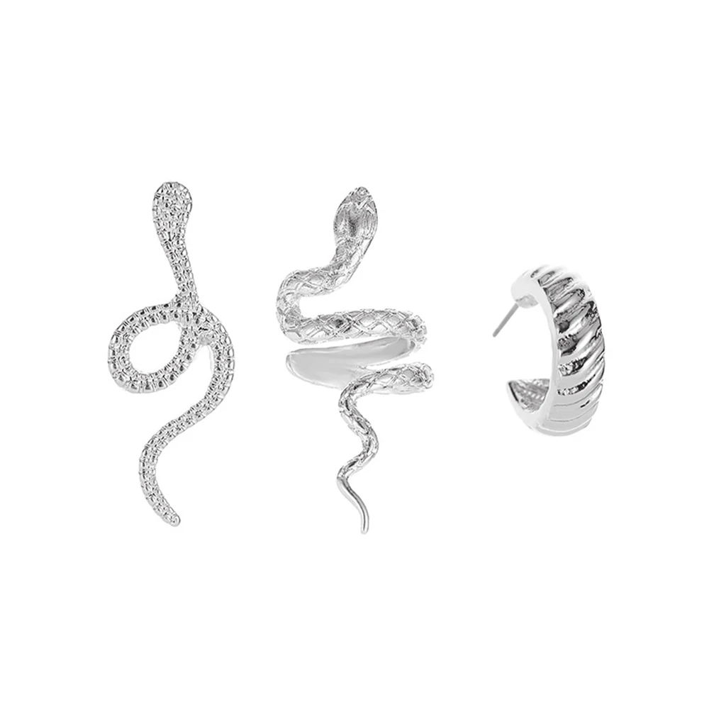 Gold 3PC/SET C-Shape Gothic Snake Ear Post Cuff Clip On Earrings Fake Cartilage Earring Clip Earring Women No Pierced Earrings
Gold 3PC/SET C-Shape Gothic Snake Ear Post Cuff Clip On Earrings Fake Cartilage Earring Clip Earring Women No Pierced Earrings