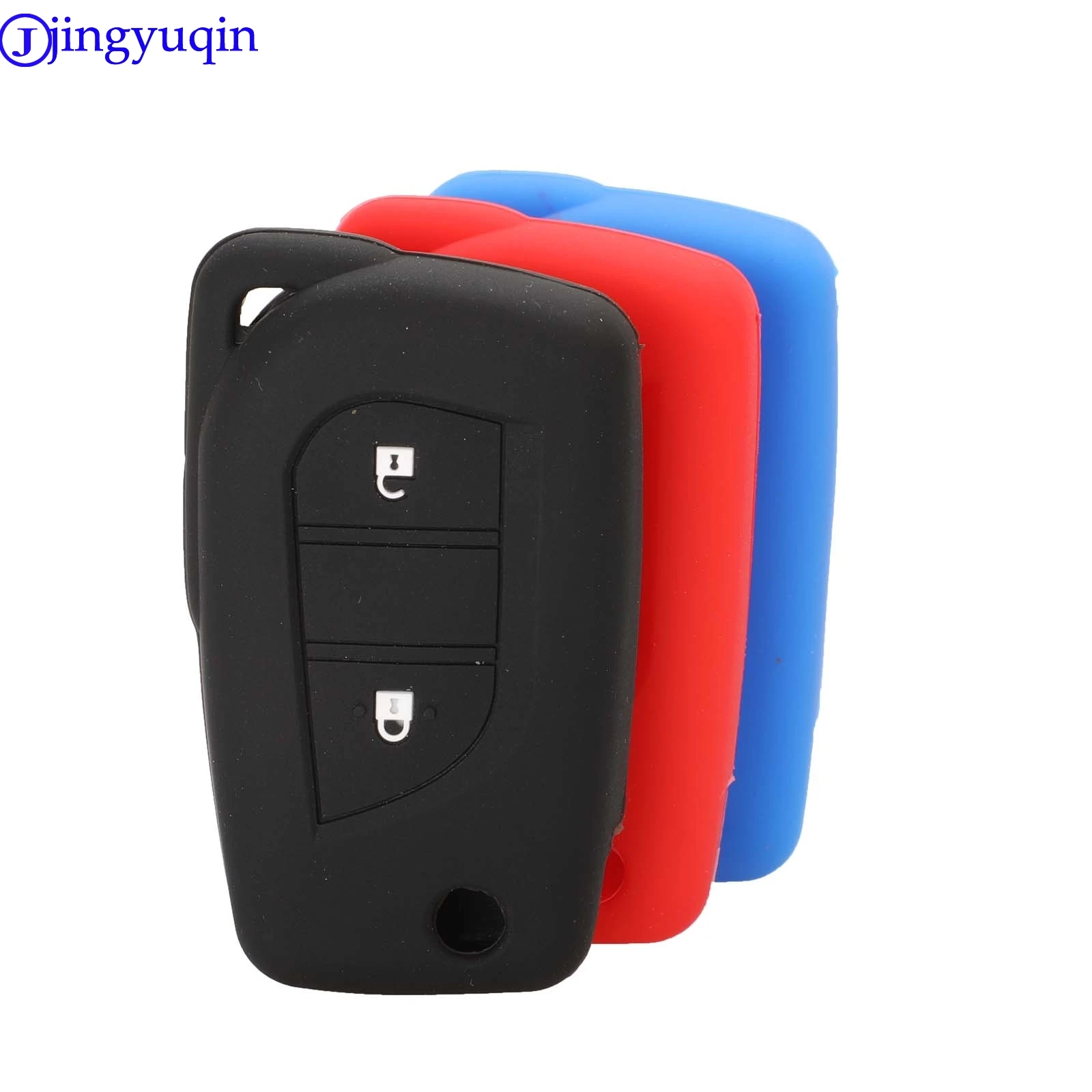 Силиконовый чехол jingyuqin 2B с Дистанционным Ключом для Toyota Yaris Camry Corolla Prado REIZ Crown RAV4