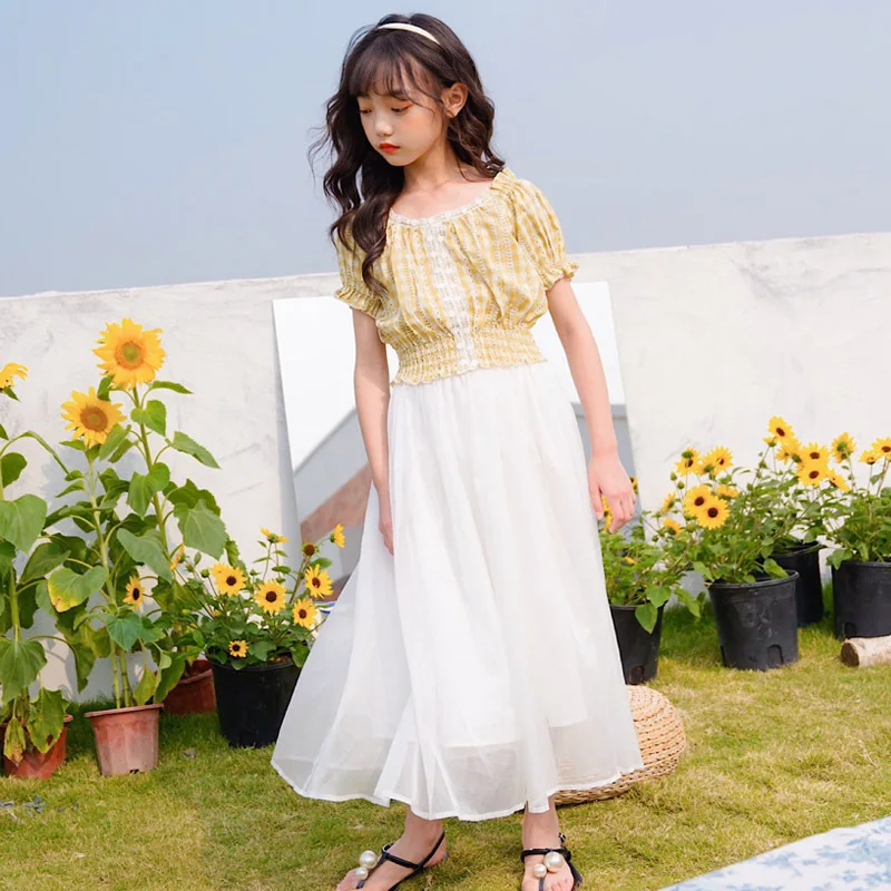 2020 New Style Plaid off-Shoulder Girl's Waist Hugging Short-Sleeved Top + Summer Mesh Skirt Set kids clothes
2020 New Style Plaid off-Shoulder Girl's Waist Hugging Short-Sleeved Top + Summer Mesh Skirt Set kids clothes