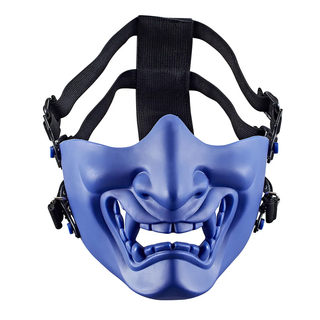 

Prajna Halloween Ball Devil Horror Female Adult Male Grimace Half Face Tactical Mask Game Cosplay Outdoor Mask Samurai Mask #10